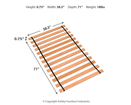 Frames and Rails Brown Twin Roll Slat from Ashley - Luna Furniture
