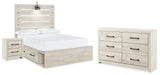 Cambeck Whitewash Storage Youth Platform Bedroom Set with 4 Drawers from Ashley - Luna Furniture