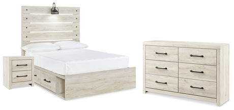 Cambeck Whitewash Storage Youth Platform Bedroom Set with 4 Drawers from Ashley Furniture - Luna Furniture