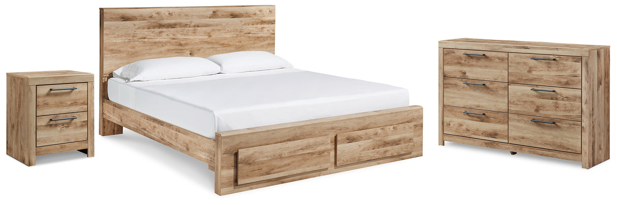 Hyanna Tan Brown Queen Panel Storage Bed with Dresser and Nightstand from Ashley - Luna Furniture
