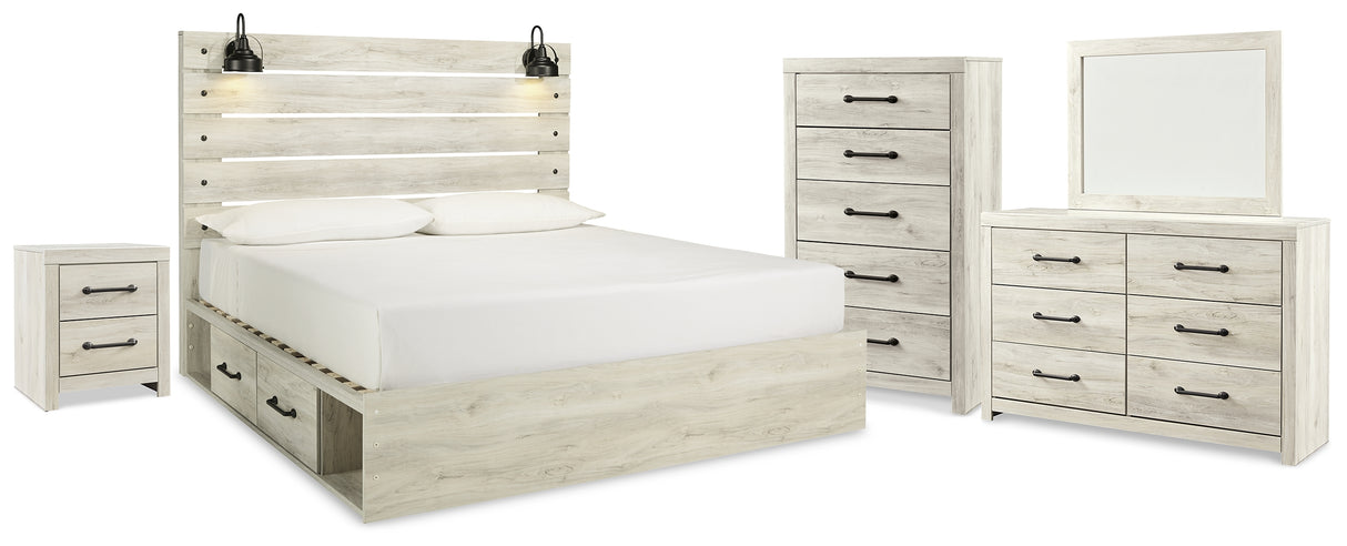 Cambeck Whitewash Storage Platform Bedroom Set with 4 Drawers from Ashley - Luna Furniture