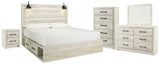 Cambeck Whitewash Storage Platform Bedroom Set with 4 Drawers from Ashley - Luna Furniture
