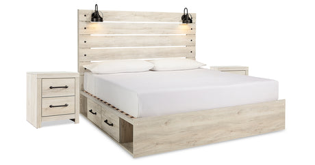 Cambeck King Panel Bed with Storage and 2 Nightstands from Ashley Furniture - Luna Furniture