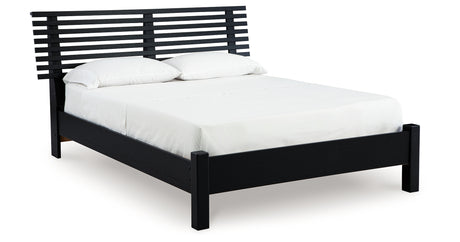 Danziar Black Queen Slat Platform Bed from Ashley Furniture - Luna Furniture