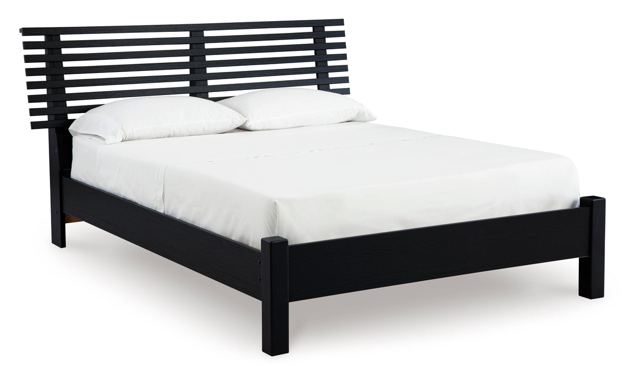Danziar Black Slat Platform Bedroom Set from Ashley - Luna Furniture
