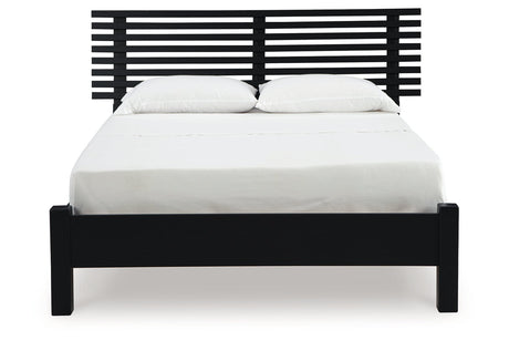 Danziar Black Queen Slat Platform Bed from Ashley - Luna Furniture