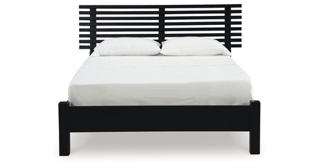 Danziar Black Queen Slat Platform Bed from Ashley Furniture - Luna Furniture