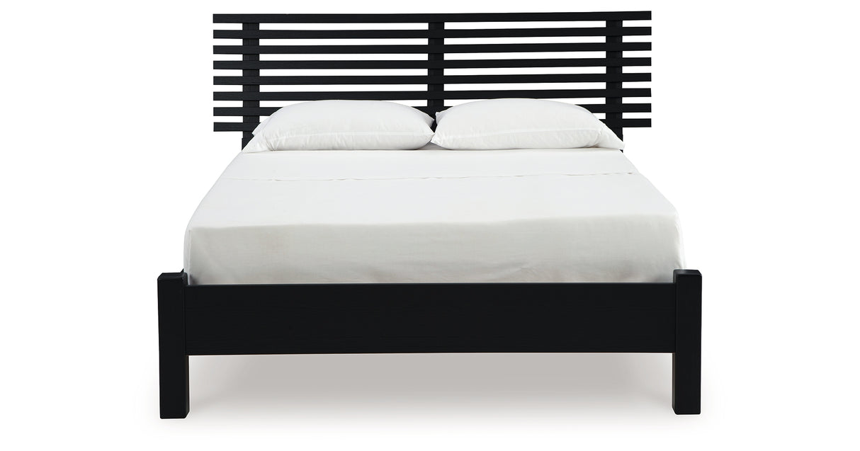 Danziar Black Full Slat Platform Bed from Ashley Furniture - Luna Furniture