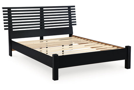 Danziar Black Queen Slat Platform Bed from Ashley - Luna Furniture