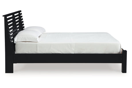 Danziar Black Queen Slat Platform Bed from Ashley - Luna Furniture