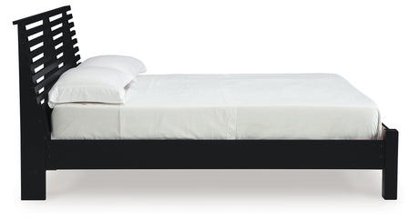 Danziar Black Queen Slat Platform Bed from Ashley Furniture - Luna Furniture