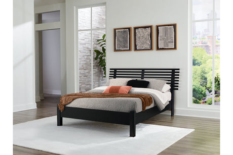 Danziar Black Queen Slat Platform Bed from Ashley - Luna Furniture
