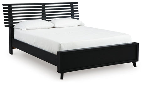 Danziar Black Queen Slat Framed Platform Bed from Ashley Furniture - Luna Furniture
