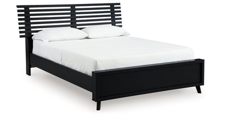 Danziar Black Queen Slat Framed Platform Bed from Ashley Furniture - Luna Furniture