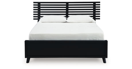 Danziar Black Queen Slat Framed Platform Bed from Ashley Furniture - Luna Furniture