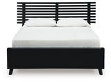 Danziar Black Queen Slat Framed Platform Bed from Ashley Furniture - Luna Furniture