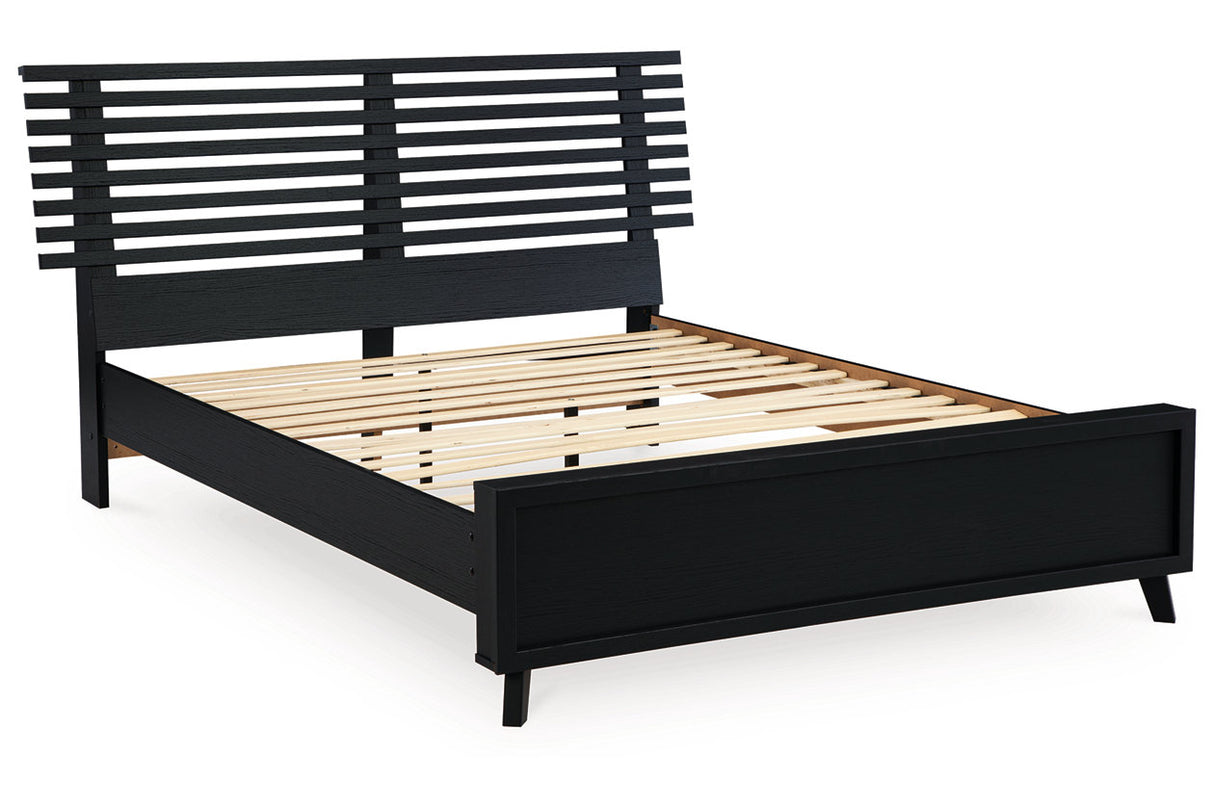 Danziar Black Queen Slat Framed Platform Bed from Ashley - Luna Furniture