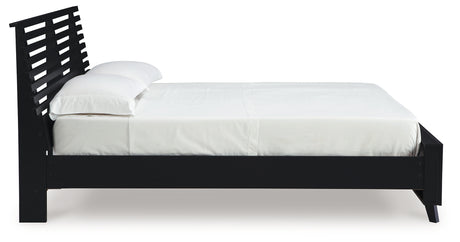 Danziar Black Queen Slat Framed Platform Bed from Ashley Furniture - Luna Furniture
