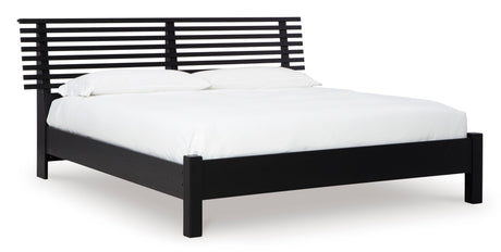 Danziar Black Slat Platform Bedroom Set from Ashley - Luna Furniture