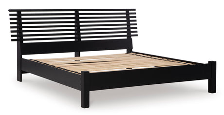Danziar Black Slat Platform Bedroom Set from Ashley - Luna Furniture