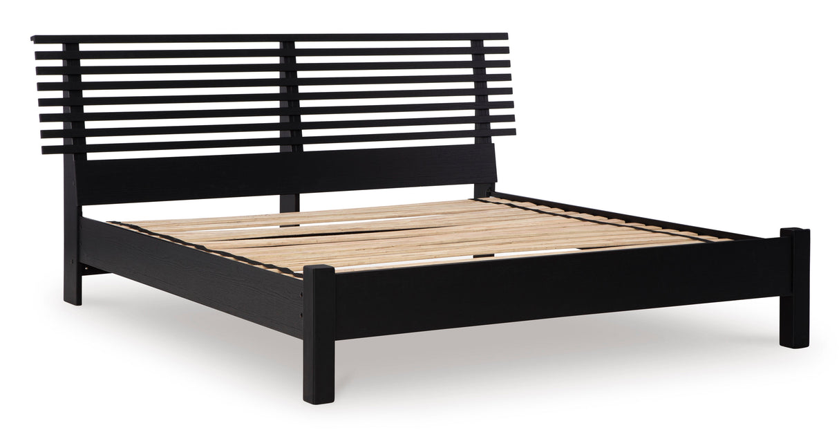Danziar Black Slat Platform Bedroom Set from Ashley - Luna Furniture