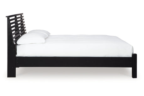 Danziar Black King Slat Platform Bed from Ashley - Luna Furniture
