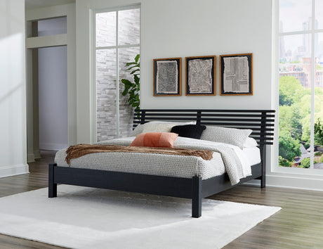 Danziar Black Slat Platform Bedroom Set from Ashley - Luna Furniture