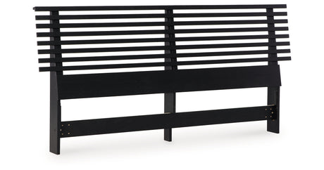 Danziar Queen Panel Headboard with Mirrored Dresser in Black from Ashley - Luna Furniture