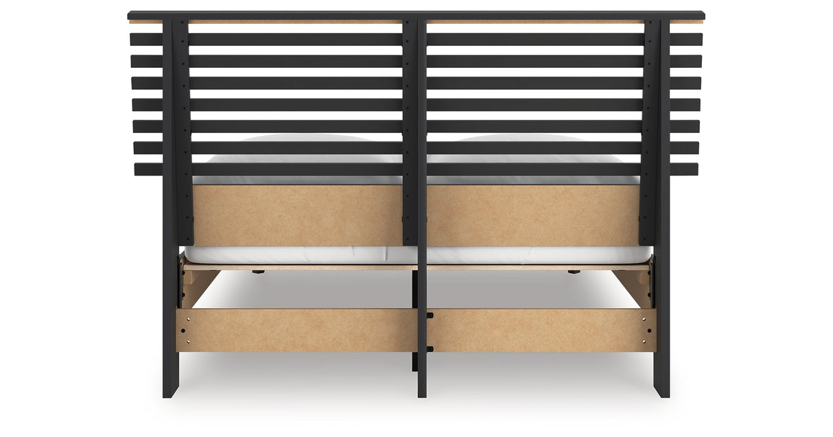 Danziar Black Full Slat Platform Bed from Ashley Furniture - Luna Furniture