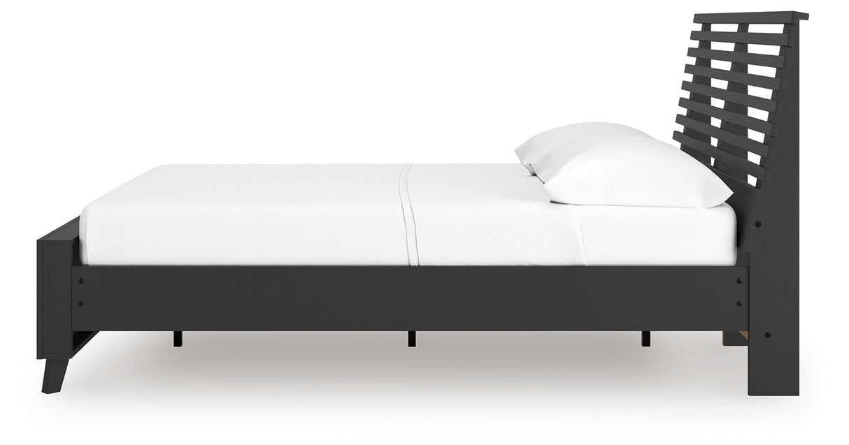 Danziar Black Full Slat Platform Bed from Ashley Furniture - Luna Furniture