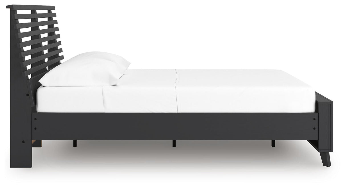Danziar Black Full Slat Platform Bed from Ashley Furniture - Luna Furniture