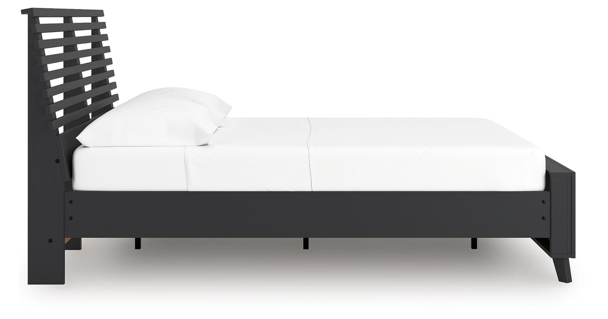 Danziar Black Full Slat Platform Bed from Ashley Furniture - Luna Furniture