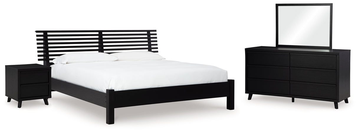 Danziar King Slat Panel Bed, Dresser, Mirror and Nightstand from Ashley - Luna Furniture