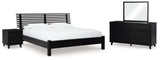 Danziar King Slat Panel Bed, Dresser, Mirror and Nightstand from Ashley - Luna Furniture