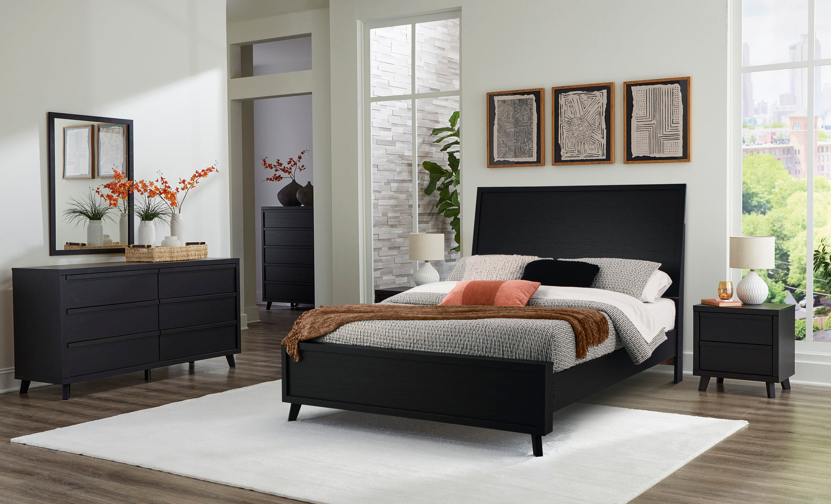 Danziar Black Platform Framed Bedroom Set from Ashley - Luna Furniture
