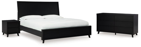Danziar Black King Panel Bed, Dresser and Nightstand from Ashley - Luna Furniture