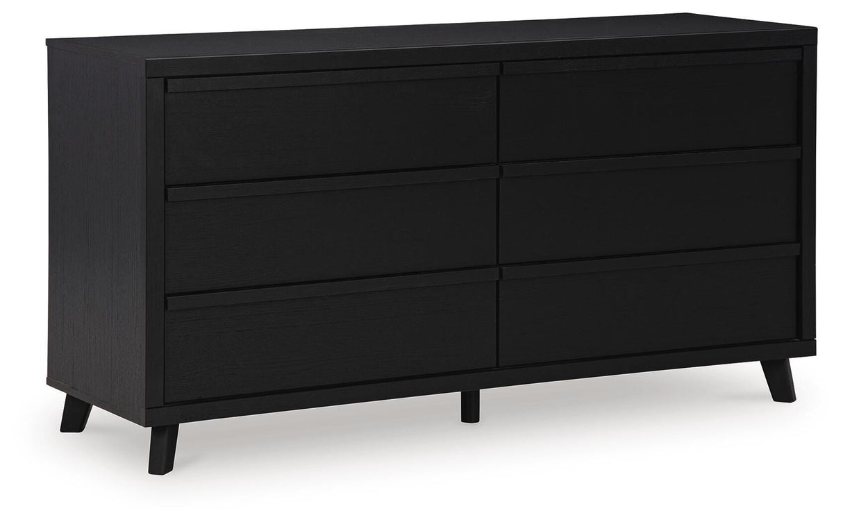 Danziar Black King Panel Bed, Dresser and Nightstand from Ashley - Luna Furniture