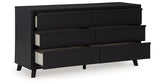 Danziar Black King Panel Bed, Dresser and 2 Nightstands from Ashley - Luna Furniture