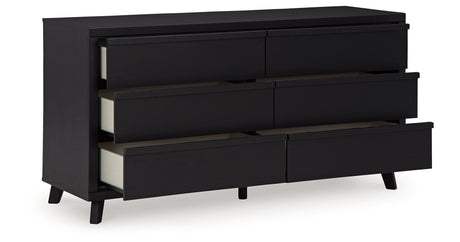 Danziar Black Queen Panel Bed and Dresser from Ashley - Luna Furniture