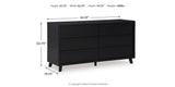 Danziar Black King Panel Bed, Dresser and 2 Nightstands from Ashley - Luna Furniture