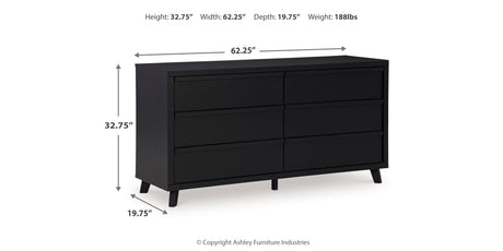 Danziar Black Queen Panel Bed and Dresser from Ashley - Luna Furniture