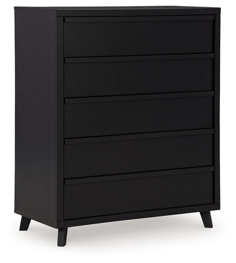 Danziar Black Queen Bed, Dresser, Mirror, Chest and Nightstand from Ashley - Luna Furniture