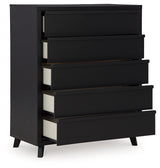 Danziar Black Queen Bed, Dresser, Mirror, Chest and Nightstand from Ashley - Luna Furniture