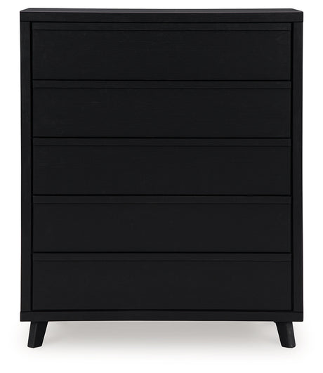Danziar Black Queen Bed, Dresser, Mirror, Chest and Nightstand from Ashley - Luna Furniture