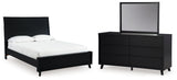 Danziar Black Queen Panel Platform Bed, Dresser and Mirror from Ashley - Luna Furniture
