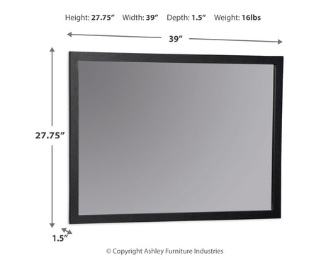 Danziar Black Bedroom Mirror (Mirror Only) from Ashley Furniture - Luna Furniture