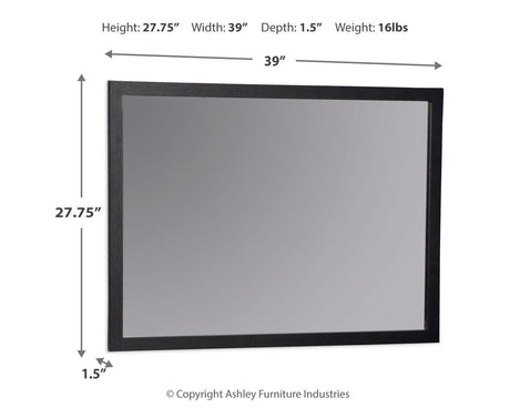 Danziar Black Bedroom Mirror (Mirror Only) from Ashley Furniture - Luna Furniture