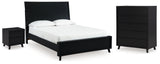 Danziar Black Platform Framed Bedroom Set from Ashley - Luna Furniture