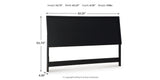 Danziar Queen Panel Headboard with Mirrored Dresser and Chest in Black from Ashley - Luna Furniture