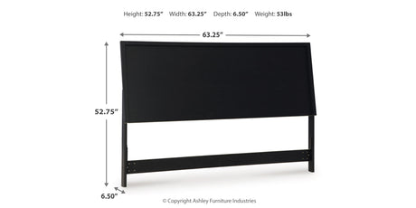 Danziar Queen Panel Headboard with Mirrored Dresser and Chest in Black from Ashley - Luna Furniture